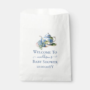 Blue Hydrangea Baby shower Tea Party Bedankzakje