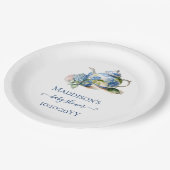 Blue Hydrangea Baby shower Tea Party Papieren Bordje (Gekanteld)