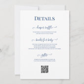 Blue Hydrangea Baby shower Tea Party QR-code Kaart (Achterkant)