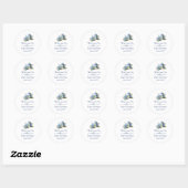 Blue Hydrangea Baby shower Tea Party Ronde Sticker (Vel)
