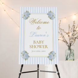 Blue Hydrangea Baby shower Welkomstbord