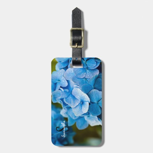 Blue Hydrangea Bagagelabel (Voorkant verticaal)
