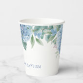 blue Hydrangea Baptism Papieren Bekers (Achterkant)