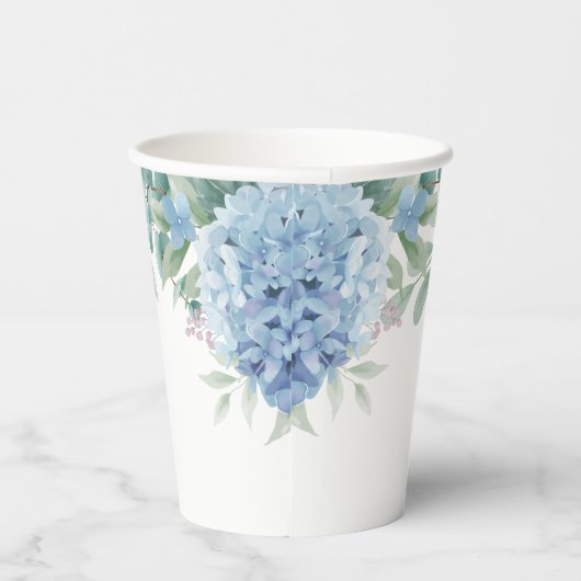 blue Hydrangea Baptism Papieren Bekers (Rechts)