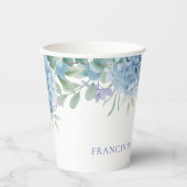 blue Hydrangea Baptism Papieren Bekers (Voorkant)