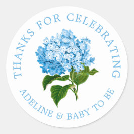 Blue Hydrangea Bedankt voor uw Sticker