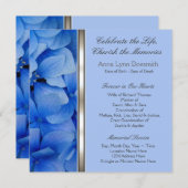 Blue Hydrangea begrafenisaankondigingen Aankondiging (Voorkant / Achterkant)