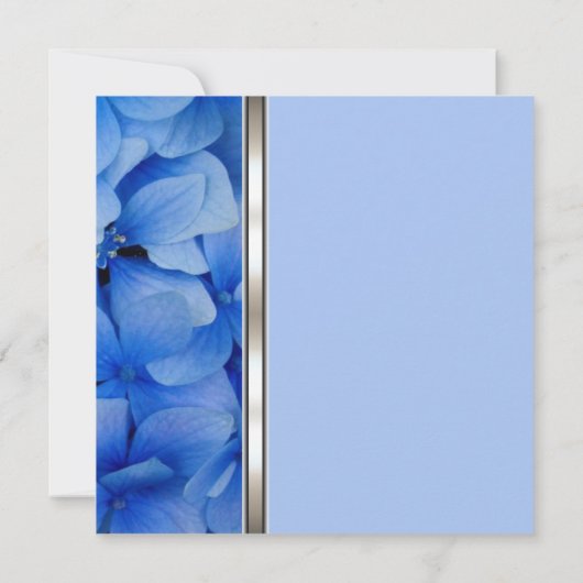Blue Hydrangea begrafenisaankondigingen Aankondiging (Achterkant)