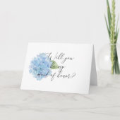 Blue Hydrangea, ben je mijn vriendin van eer? Kaar Kaart (Voorkant)