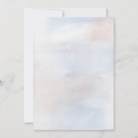 Blue Hydrangea Bird Nesting Party Kaart (Achterkant)