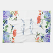 Blue Hydrangea Birds Coral Oranje Floral Good Day Theedoek (Horizontaal)