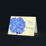 Blue Hydrangea Birthday Kaart<br><div class="desc">Christian birthday card with custom text and scripting message.</div>