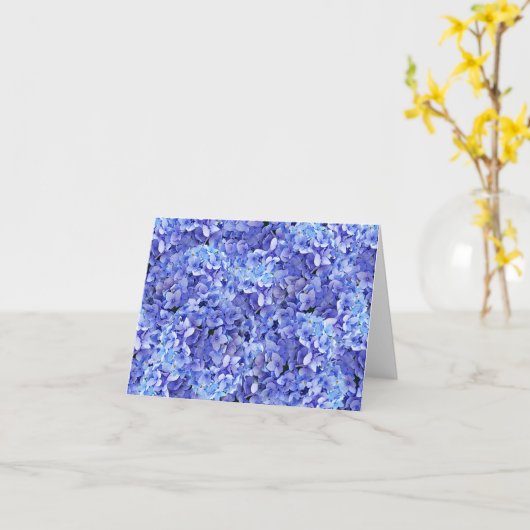 Blue Hydrangea Blank Note Card Kaart (Gele Bloem)