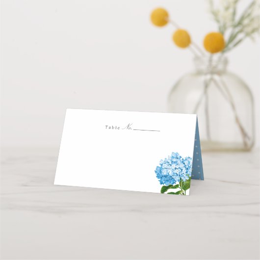 Blue Hydrangea Blank Place Card Plaatskaartje (Voorkant)