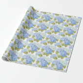 Blue Hydrangea Bliss Cadeaupapier (Uitgerold)