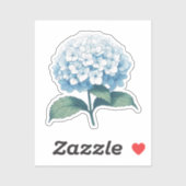 Blue Hydrangea Bloem  Tuin Waterverf Sticker (Vel)