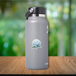 Blue Hydrangea Bloem  Tuin Waterverf Sticker