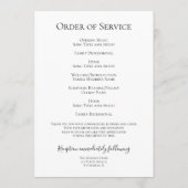 Blue Hydrangea Bloemen Begrafenisdienst Programmakaart (Achterkant)