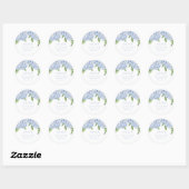 Blue Hydrangea Bloemen Gepersonaliseerd adres Ronde Sticker (Vel)