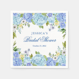 Blue Hydrangea Bloemen Groen Vrijgezellenfeest Pap Servet