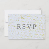 Blue Hydrangea Bloemen op Goud Geometrisch Lijst RSVP Kaartje (Achterkant)