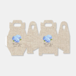 Blue Hydrangea Bloemen Rustieke Burlap Dank u Bedankdoosjes