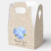 Blue Hydrangea Bloemen Rustieke Burlap Dank u Bedankdoosjes (Geopend)
