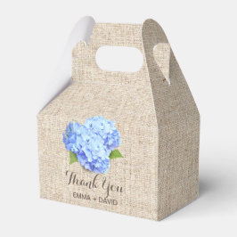 Blue Hydrangea Bloemen Rustieke Burlap Dank u Bedankdoosjes