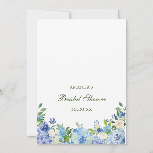 Blue Hydrangea Bloemen Vrijgezellenfeest Game Kaar Kaart (Achterkant)