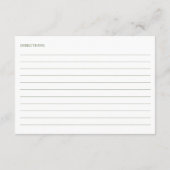 Blue Hydrangea Bloemen Waterverf Recept Kaart (Achterkant)