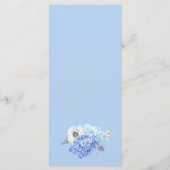 Blue Hydrangea Bloemengroen Bruiloft Menu Kaart (Achterkant)
