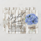 Blue Hydrangea Bloemenpot Rustiek Vrijgezellenfees Kaart (Voorkant / Achterkant)