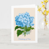 Blue Hydrangea Bloom Thinking of You Kaart (Gele Bloem)