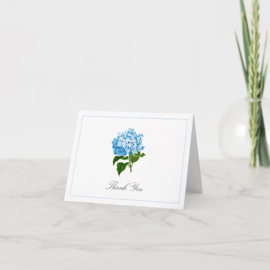 Blue Hydrangea Bloom Traditional Bedankkaart (Voorkant)