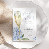Blue Hydrangea Blooms Bridal Shower Kaart