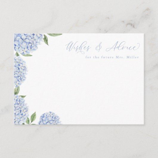 Blue Hydrangea Blooms Floral Advies Kaart (Voorkant)