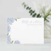 Blue Hydrangea Blooms Floral Advies Kaart (Staand voorkant)