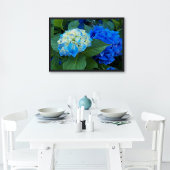 Blue Hydrangea Blooms Floral Glossy Perfect Poster