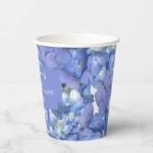 Blue Hydrangea Blooms Gepersonaliseerd Vrijgezelle Papieren Bekers (Achterkant)