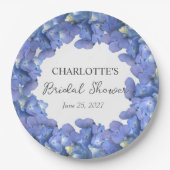 Blue Hydrangea Blooms Gepersonaliseerd Vrijgezelle Papieren Bordje (Voorkant)