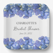 Blue Hydrangea Blooms Gepersonaliseerd Vrijgezelle Papieren Bordje (Voorkant)