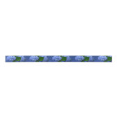 Blue Hydrangea Blooms Greenery Satin Ribbon Satijnen Lint (Voorkant)