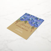 Blue Hydrangea Blooms Personalized Bridal Shower Folie Uitnodiging Briefkaart (Gedraaid)
