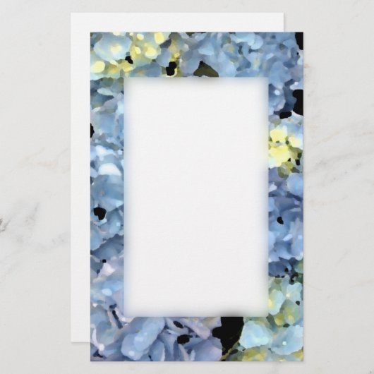 Blue Hydrangea Blossom Briefpapier (Voorkant / Achterkant)