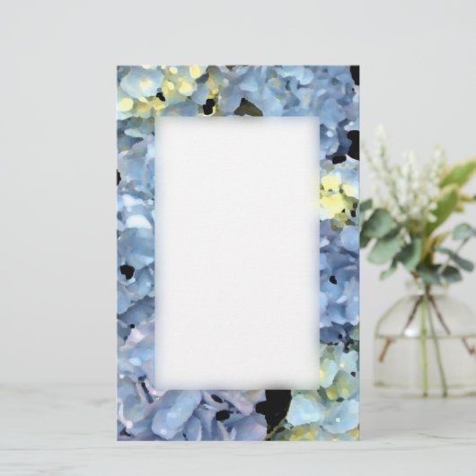 Blue Hydrangea Blossom Briefpapier (Staand voorkant)