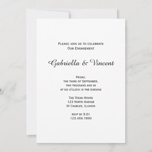 Blue Hydrangea Blossom Engagement Party Kaart (Achterkant)