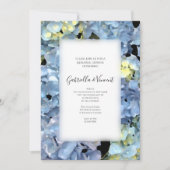 Blue Hydrangea Blossom Wedding Rehearsal Dinner Kaart (Voorkant)