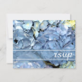 Blue Hydrangea Blossom Wedding RSVP Response Kaart (Voorkant)