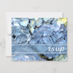 Blue Hydrangea Blossom Wedding RSVP Response Kaart