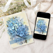 Blue Hydrangea Blossom Wedding Save the Date